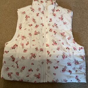 Love, Fire Floral Puffer Vest. Sz. Medium NWT